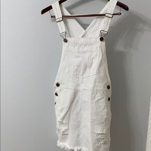 Mumu White Overalls Skirt